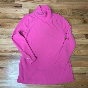 EUC Dudley Stephens Medium Bubble Gum Pink Cobble Hill Turtleneck Terry Fleece